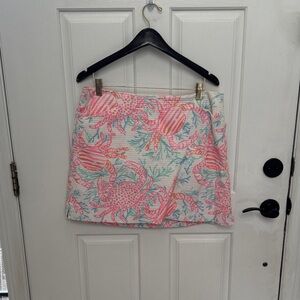Lilly Pulitzer Pink and Green Crab Print Skort